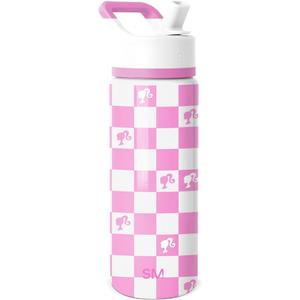 Simple Modern Kids Summit Water Bottle with Straw Lid | Mattel Barbie 18oz Stainless Steel Cup Insulated Tumbler for Girls, School | Barbie Checkmate