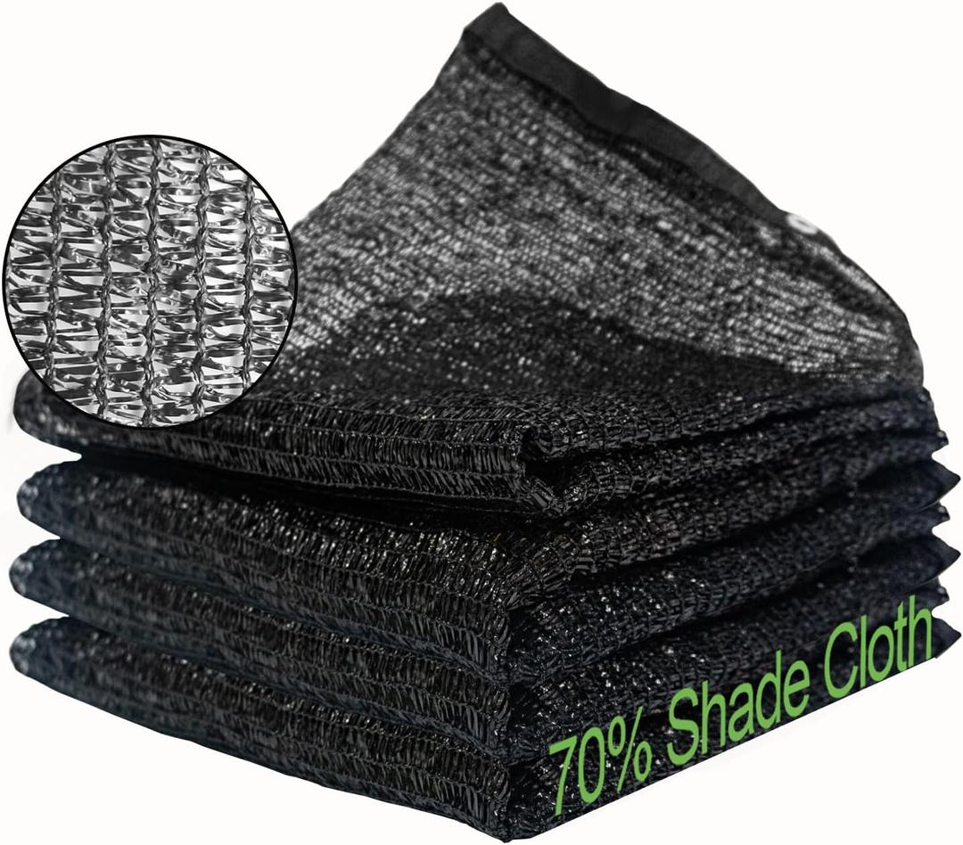 Artpuch 70% Shade Cloth with Grommets 6x10 FT Mesh Sun Shade Tarp Black Outdoor Garden Sun Shade for Plants, Greenhouse,Pergola DZ70-1