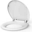 17 in Toilet Seat with Cover Soft Close, Toilet Lid Slow Close Quiet No, Easy Installation & Release,Safe PP Material Easy Clean, Comfortable Ergonomic Design, Suitable to Round Toilets,White