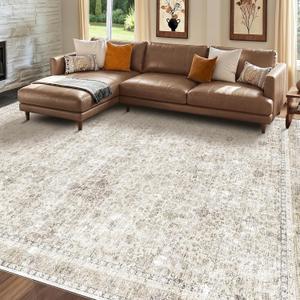 Sasttie 8x10 Area Rugs, Ultra-Soft Washable Rug for Living Room, Beige