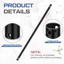 VIHOSE 48 Inch Ceiling Fan Downrod with Extension Cord 4 ft Black Downrod for Ceiling Fan 1 Inch Outside Diameter Not Threaded Suitable for a Wide Range of Fans