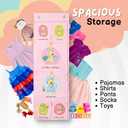 Room Hanging Storage Organizer, Fun & Colorful Storage & Organization for Clothes, Toys, & More. Wall & Door Attachable, Water-Resistant. Ideal for Kids' Room, Locker Kindergarten or Playroom (Pink)