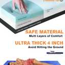 Extra Thick GAIALOOP 4 INCH Memory Foam Camping Mattress, Roll Up Floor Sleeping Mat Camp Cot Mattress Pad Travel Camping Couch Bed for Guest Adults Side Sleepers
