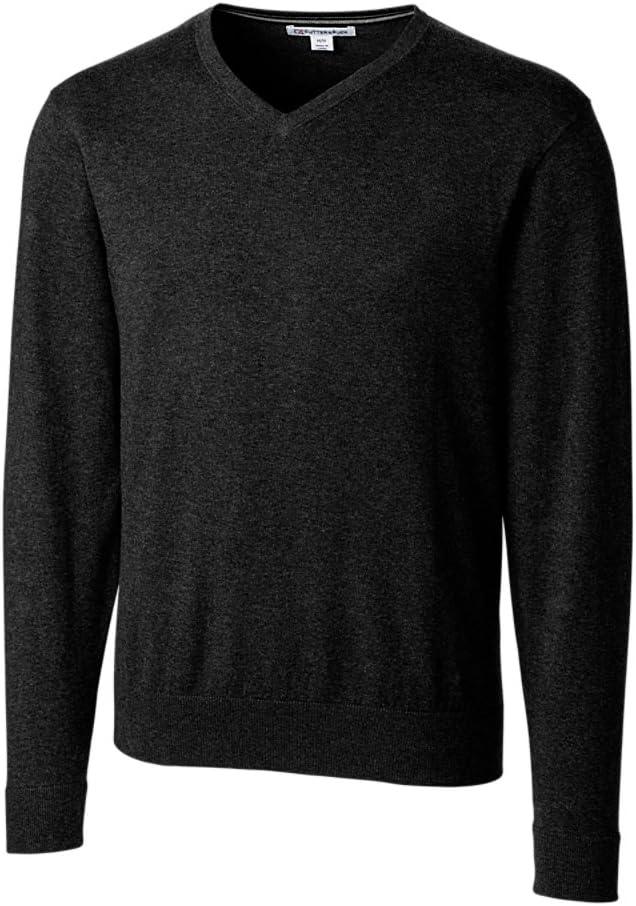 Cutter & Buck Men's Big & Tall Machine Washable Lakemont V-Neck Sweater (3X-Large Tall, Black)