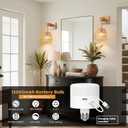 Rattan Wall Sconce, Battery Operated Wall Sconce, Rechargeable Sconces Set of 2 with 13000mAh Bulbs, Boho Wireless Battery Powered Lamp/Lights for Bedroom (Wood)