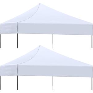 Amylove 2 Pieces 10x10 Canopy Replacement Top Waterproof Canopy Cover Replacement Pop up Outdoor Tent Parts for Garden Patio Camping Sun Protection, Top Only(White)