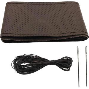 Steering Wheel CoverSteering Wheel WrapSteering Wheel Covers, Wear-Resistant, Sweat-Absorbing, Anti-Slip and Dustproof Fits Most Sedans, SUVs, Trucks, and Vans (Coffee, Hole)