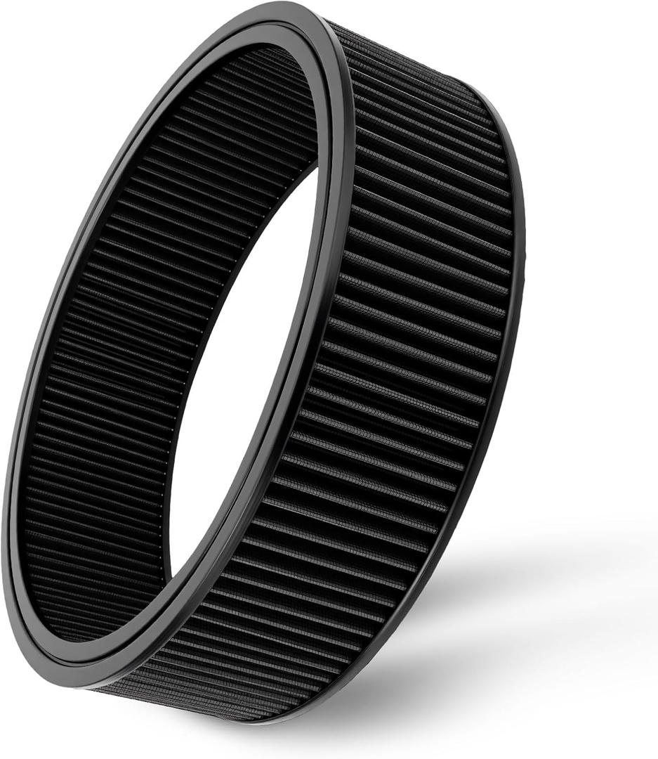 14"x4" Round Air Cleaner Filter Element High Flow (Black)