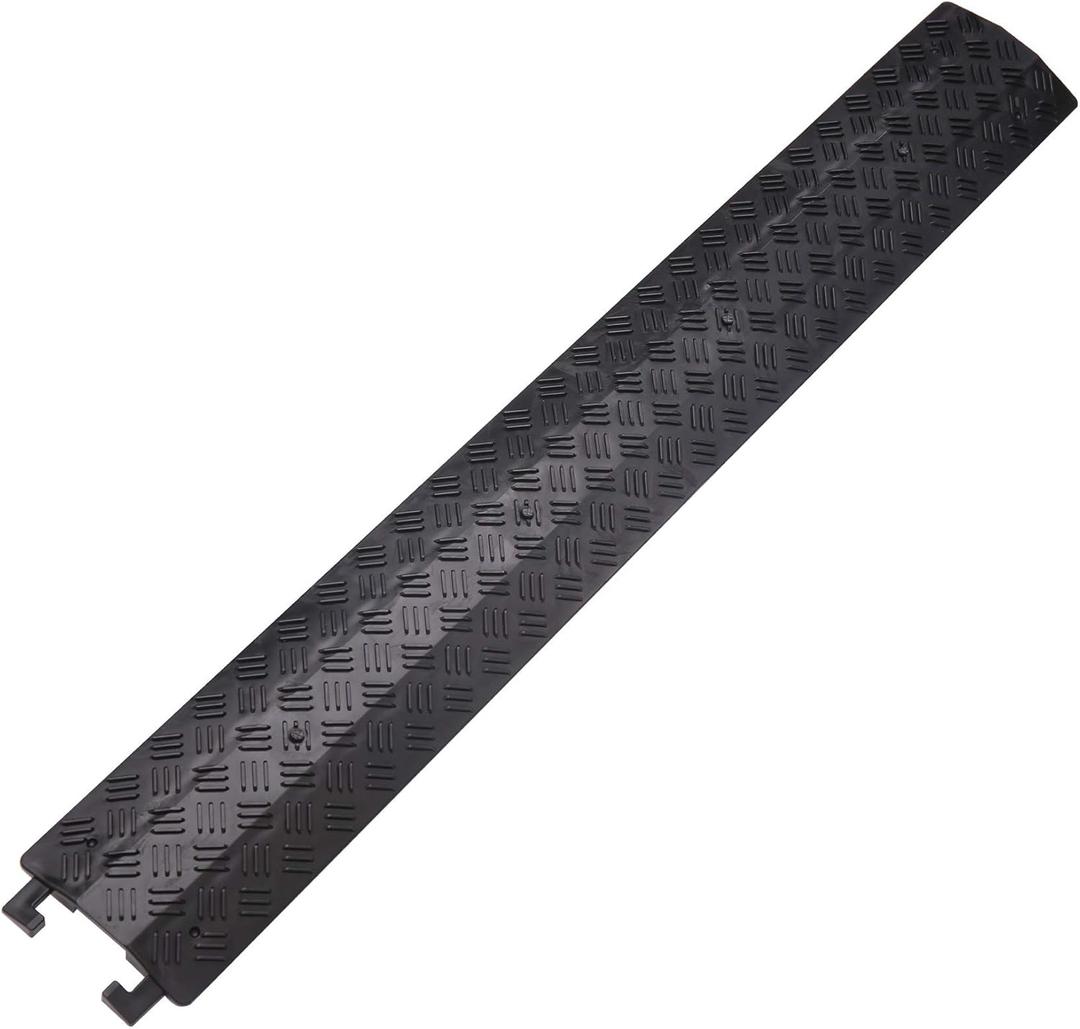Small 1 Piece - Floor Cord Cover Cord Protector Drop Over Drop Trak Cable Ramp for Office Warehouse - Black