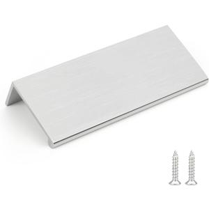 Rergy 4 Pack 3 INCH Cabinet Pulls Brushed Nickel Finger Pulls, Brushed Nickel Edge Pulls for Cabinet Kitchen Cabinet Edge Pulls, 76mm Cabinet Finger Pulls