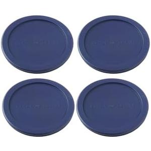 Anchor Hocking Replacement Lids for Glass Food Storage, 4 Cup Round, Navy, Set of 4 (Also Compatible with Pyrex Glass Food Storage)