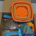 Dreamon Beach Toys, 2 Packs Travel Sand Toys for Kids Ages 4-8 | 10 PCS Sandcastle Building Kit with Collapsible Bucket, Mesh Bag, Sand Sifter, Shovel & Rake, Beach Essentials for Kids