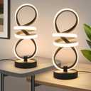 Modern LED Table Lamp, Spiral RGB Table Lamp, Touch Dimmable LED Nightstand Lamp with USB/Type C, 7 Colors & 10 Light Modes Bedside Lamp for Bedroom, Living Room, Cool Lamps for Ideal Gift(2 PACK)