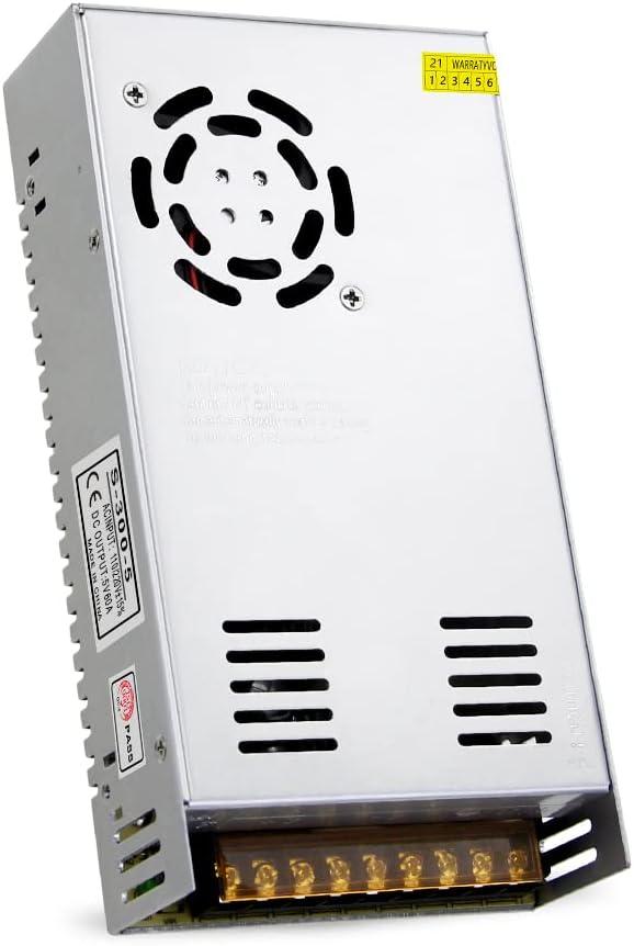 Aclorol 5V Power Supply 70A 350W 110V / 220V AC to DC 5V 70amp Universal Transformer Switching Driver Converter 5V Power Adapter for WS2812B WS2813 LED Strip Pixel Lights CCTV Camera Security System