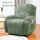 JOKIVTOU Recliner Chair Covers 4-Pieces Reclining Chair Slipcovers with Pocket& Elastic Bottom, Soft Feel Fitted Lazy Boy Sofa Couch Cover Washable, Stretch Recliner Furniture Protector, Green