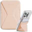 MOFT Magnetic Wallet Stand Compatible with iPhone 17/16/15/14/13/12 Series, Angle Adjustment & Magsafe Compatible MOVAS Phone Stand,Peach Pink