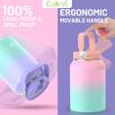 64 oz Insulated Water Bottle with Flip Straw, Vacuum Insulated Stainless Steel Jug with Top Handle, Leak-Proof Lid, Sweat-Free, Wide Mouth, Keeps Ice Cold up to 34 Hours