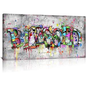 Kalormore Inspirational Blessed Canvas Wall Art Motivational Family Prints Signs Framed Graffiti Artwork Decoration for Bedroom Living Room  20x36inch 