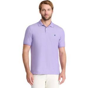 Izod Men's Advantage Performance Short Sleeve Fashion Polo Shirt (Purple, S)