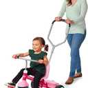 Radio Flyer Deluxe Steer & Stroll Trike, for Kids 2-5, Pink, Steel Frame