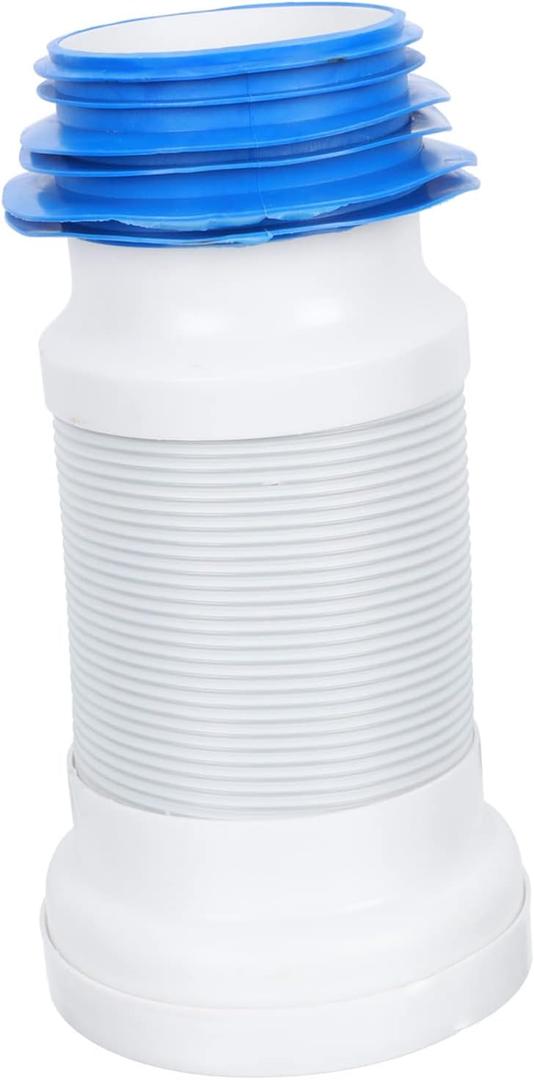 Alipis ABS & Stainless Steel Toilet Drain Hose, Expandable, Universal Connector, White, 9.82"L x 4.95"OD, 1 Pack