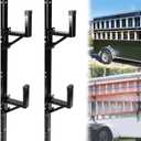 JY PERFORMANCE Trailer Ladder Rack Side Wall Mount for Enclosed Trailer Universal Adjustable Exterior - Carry 2 Ladders, DAC799