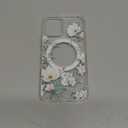 Tcaraersing for iPhone 12/12 Pro Flower Magnetic Clear Case [Compatible with MagSafe] Floral Print Shockproof [Hard PC Back Soft TPU Edge] Slim Cover for Girls Women iPhone 12/12 Pro, Abundant Blossom