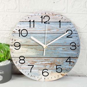 ArtSocket Wooden Wall Clock Silent Non-Ticking,Farmhouse Wooden Wall Black Board Brown Vintage Round Coastal Wall Clocks Decor for Home Kitchen Living Room Office, Battery Operated(12 Inch)