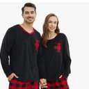 PJGGZ Matching Pajamas for Couples, Mens and Womens Buffalo Plaid Pajamas Set Long Sleeve Pjs Soft Warm Small 