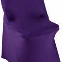 WELMATCH Dark Purple Spandex Folding Chair Covers - 50 PCS Wedding Events Party Decoration Stretch Elastic Chair Covers Good (Dark Purple, 50)