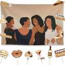 Allenjoy Waiting To Exhale Party Decorations Set - 13 Piece Kit with 59"x35" Backdrop, 12 Photo Booth Props, Decor Supplies, Favors for Girls Daughter Women Fans Teens