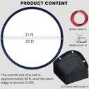 21FT Round Pool Leaf Net Cover for Above Ground Pool Autumn Mesh Pool Net Covers with Metal Cable Winch for Leaves Branches Protection (Black, 21FT)