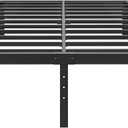 14 Inch Metal California King Size Bed Frame No Box Spring Needed - Easy Assembly Heavy Duty Noise Free Bedframes - Double Black Basic Steel Slats Platform with Storage