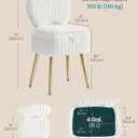 SONGMICS Vanity Chair, Makeup Stool with Folding Backrest, 13"D x 17.1"W x 32"H
