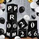 Sinmoe 8 Pcs Prom Decorations for Party 2026 Prom Column Standup 12 Inches PVC Sparkle Balloons Boxes Set Graduation Senior Night Decorations for 2026 Masquerade Graduation Photo Booth(Black Silver)