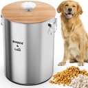25 Lbs Large Stainless Steel Dog Food Storage Container with Lids Airtight to Keep Food Fresh, Metal Pet Food Bin Claw Handle Easy Clean & Use for Big Dog Multiple Pet, Long-Lasting Cat Food Storage