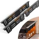2 Pack Expandable Stainless Steel Stove Gap Covers (13.8"-27.6"), Retractable Fill the Gap Between Stove & Counter Top with Heat Resistant Range Trim & Guard, Slide-in Seamless Kitchen Accessory Kit (Black)