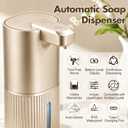 Automatic Soap Dispenser, Foaming Soap Dispenser Touchless with Continuous Dispensing, 4-Level Adjustable, Rechargeable Hand Soap Dispensers, Wall Mounted or Countertop for Bathroom & Kitchen