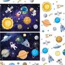 Tenare 24 Sheets Space Stickers for Kids Solar System Astronaut Mix and Match Outer DIY Outer Wall Make Your Own Sticker for Kids Educational Learning Birthday