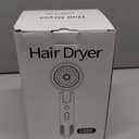 Foldable Portable Ionic Hair Dryer 1600W - Compact Mini Blow Dryer with Diffuser, Concentrator & Comb Nozzle, Intelligent Temperature Control, Low Noise for Home, Salon & Travel (PinkGrey)