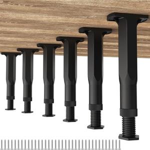 GZQIUYI Replacement Bed Slats Support Legs, Adjustable Height 8.3-14.5 Inch Bed Center Support Leg for Queen King Beds, Adjustable Sofa Furniture Legs, Heavy Duty Furniture Risers, 6 Pack