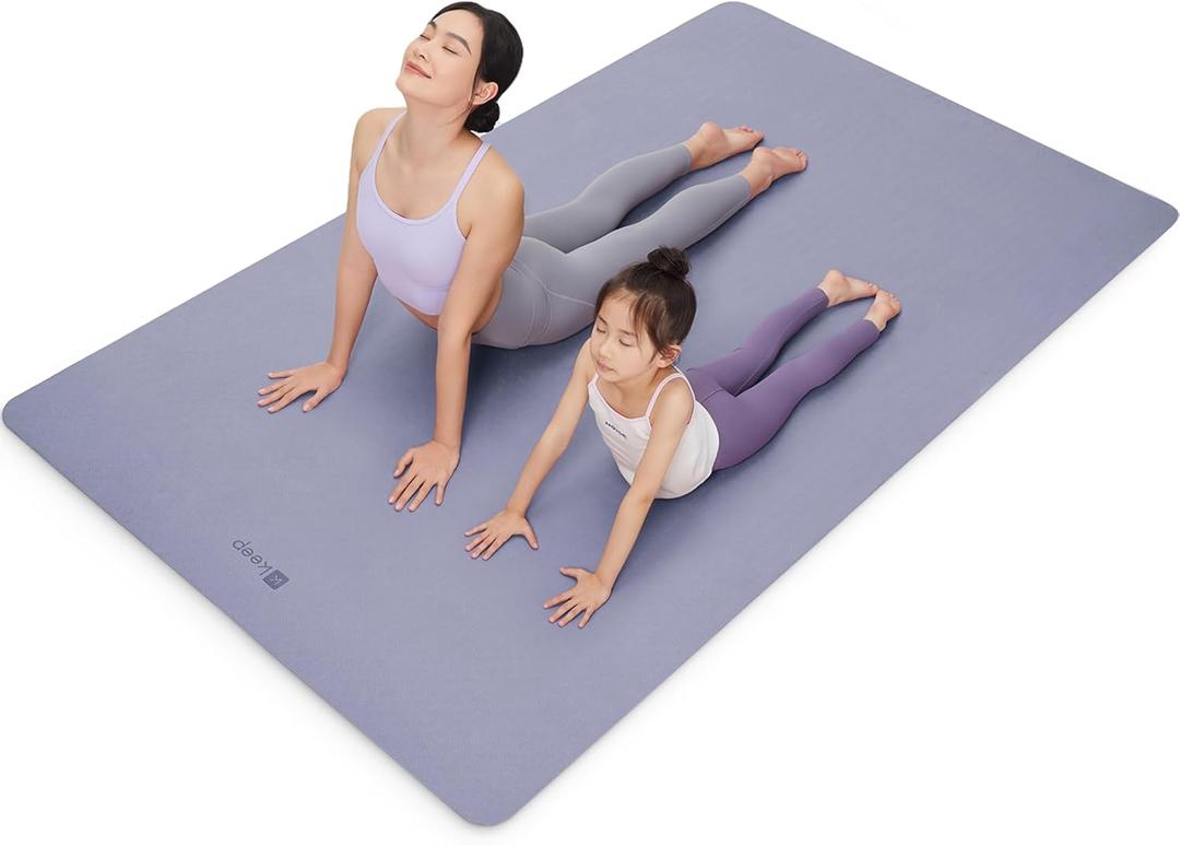 Keep Extra Large Yoga Mat with Strap, 75" x 47" x 0.28" - Extra Wide Thickened Exercise Mat for Women and Men Exercise, Fitness Mat for Home Workout, Yoga, Pilates