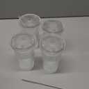 4 Pack Glass Cups with Lids and Straws, 12 oz Ribbed Iced Coffee Tumbler, Clear Stripe Drinking Glassware with Cleaning Brush for Water Cocktails Tea Soda Juice Smoothie Whiskey Beer