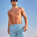 NORTHYARD Mens Swim Trunks 5" Beach Swim Shorts Quick Dry Bathing Suit with Mesh Liner Packable (Blue, M)