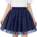 Magic Park 1-14Y Toddler Tutu Skirt Kid Tulle Skirts Little Girl Solid Color Short Skirt Girls Holiday Birthday Clothes (Navy Blue, 6-8 Years)