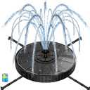Yzert Solar Fountain with 2000mah Battery, 3-Level Adjustable Water Height, Rotating Rods, Works in Shadow, 7 Nozzles, 2026 3.5W Glass Outdoor Fountain Pump for Bird Bath, Garden, Pond, Flower Pot