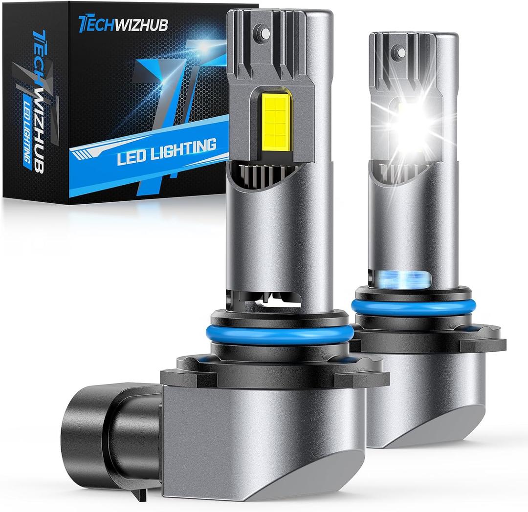 9005/HB3 LED Bulbs, 24000LM Bright 6500K Cool White 9005 Fog Lights, 1:1 Halogen Size, 50000H Lifespan with Cooling Fan No Shadows Bulbs, IP68 Waterproof, Plug and Play, Pack of 2