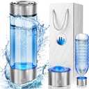 2025 New Hydrogen Water Bottle, Hydrogen Water Bottle Generator, 3-Min Rapid Electrolysis, 2000+ PPB Hydrogen Water, 450ml Portable Hydrogen Water Generator for Office, Daily Drinking and Gifts