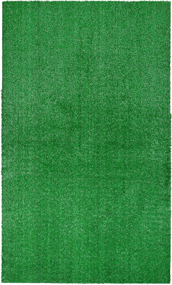 Garland Rug Artificial Grass 3 Ft. X 5 Ft. Large Indoor/Outdoor Area Rug Green -Lush Green, Durable, and Low-Maintenance for Patios, Lawns, and More