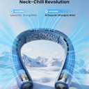 Gaiatop Portable Neck Fan, 40 Stretch Neck Cooler with 360 Surrounding Cooling, 1-100 Speed Scroll Switch Hands Free Personal Fans H1 Turbo Mode for Outdoor Travel Office Gym Gifts for Dad Mom, Blue